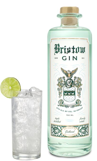 Bristow Gin with glass