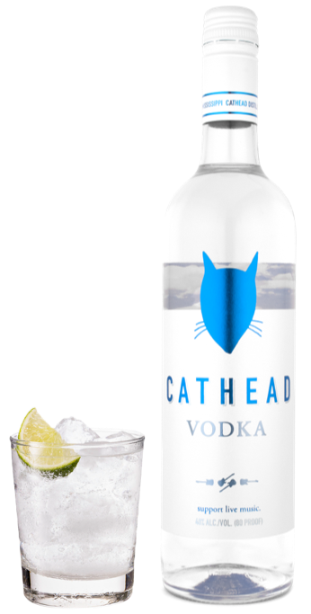 Cathead Vodka with glass