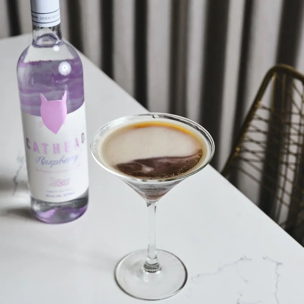 Raspberry Cold Brew Martini With vodka Cathead Distillery